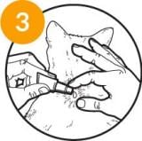 Step 3 directions of use on advocate for cats